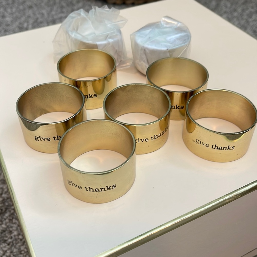 Give Thanks Pottery Barn Napkin Rings